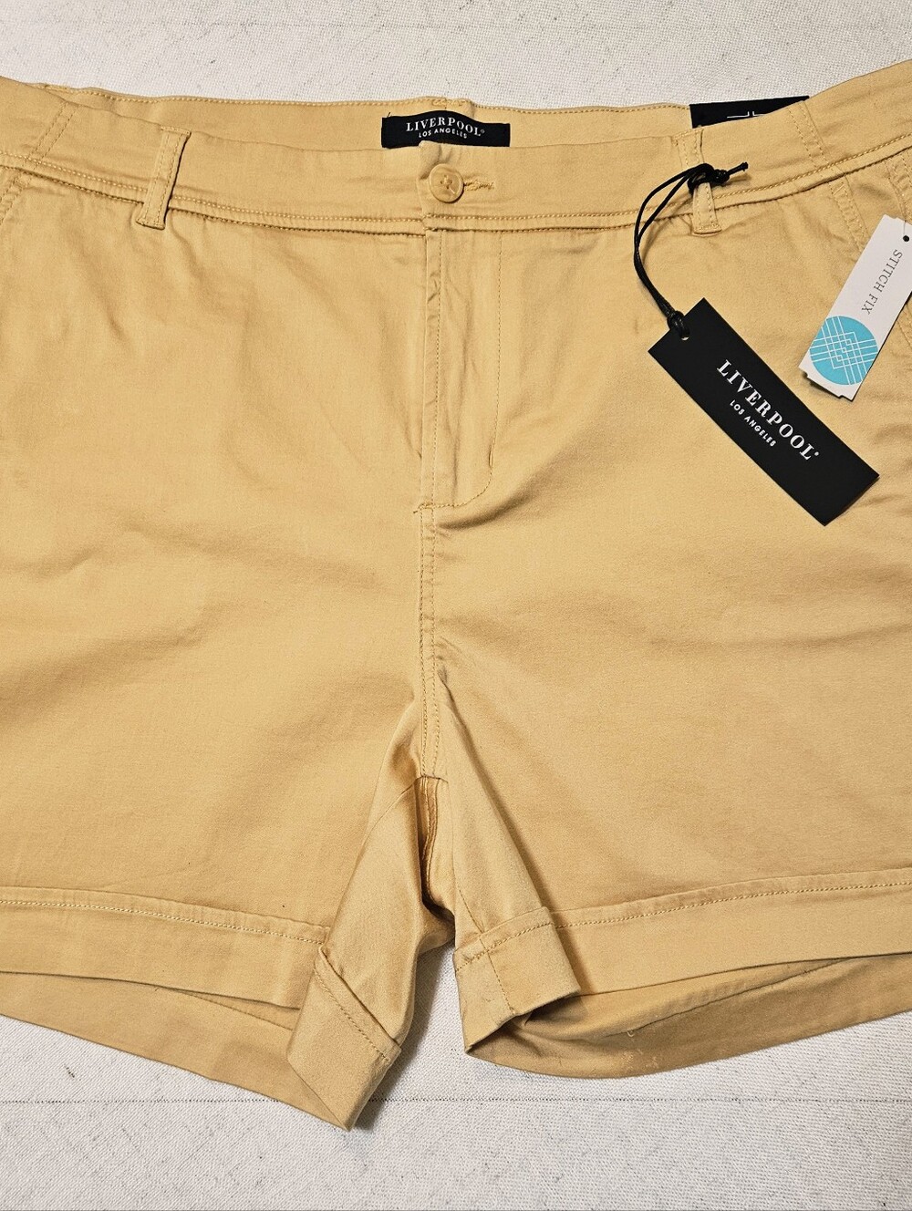 NWT Liverpool Los Angeles Johnny Short Mustard Yellow Plus Size 20W